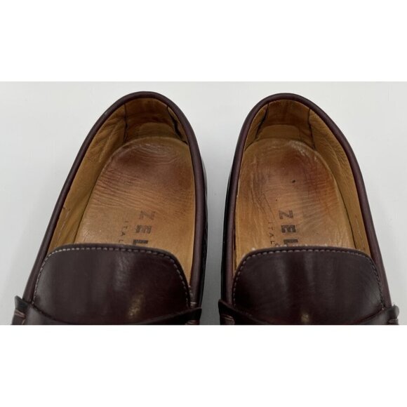 Zelli Monza Italian Calfskin Burgundy Driver Loafers Men’s Size 10 Dress Shoes main image 9